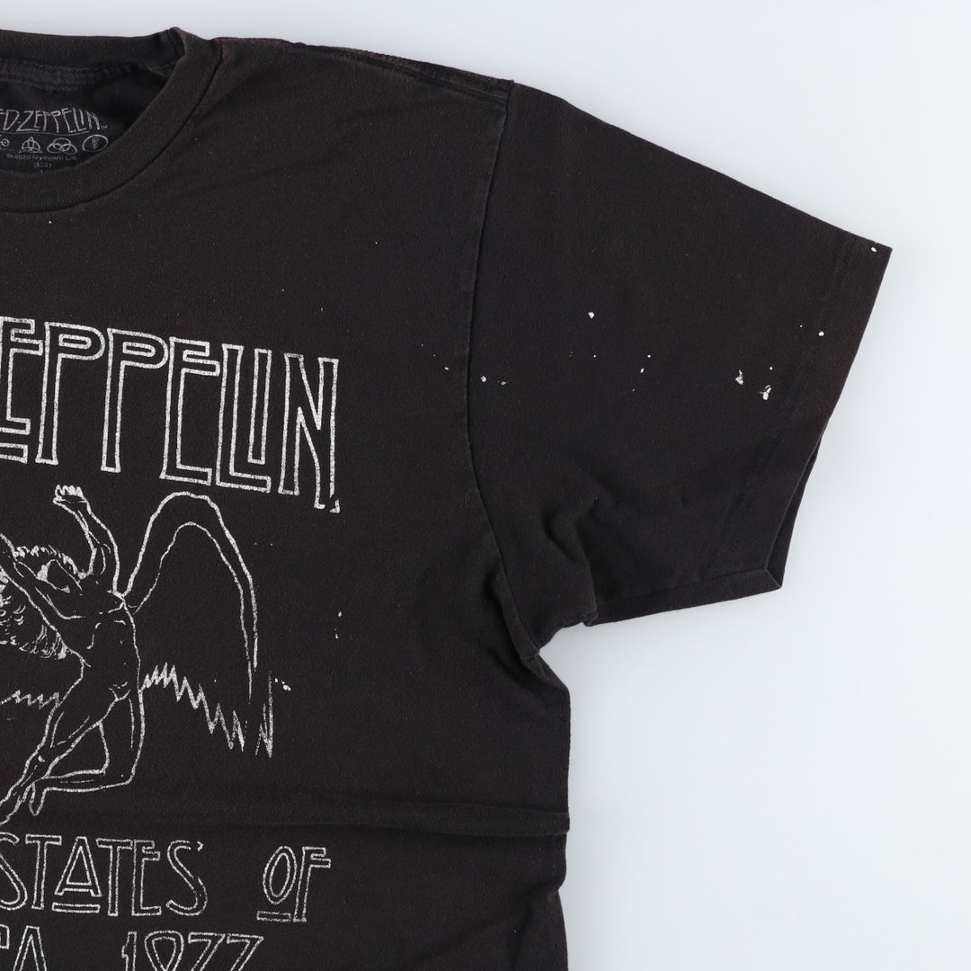 LED ZEPPELIN Led Zeppelin Band T-shirt Band T Men's L size cotton black type Vintage Second Hand