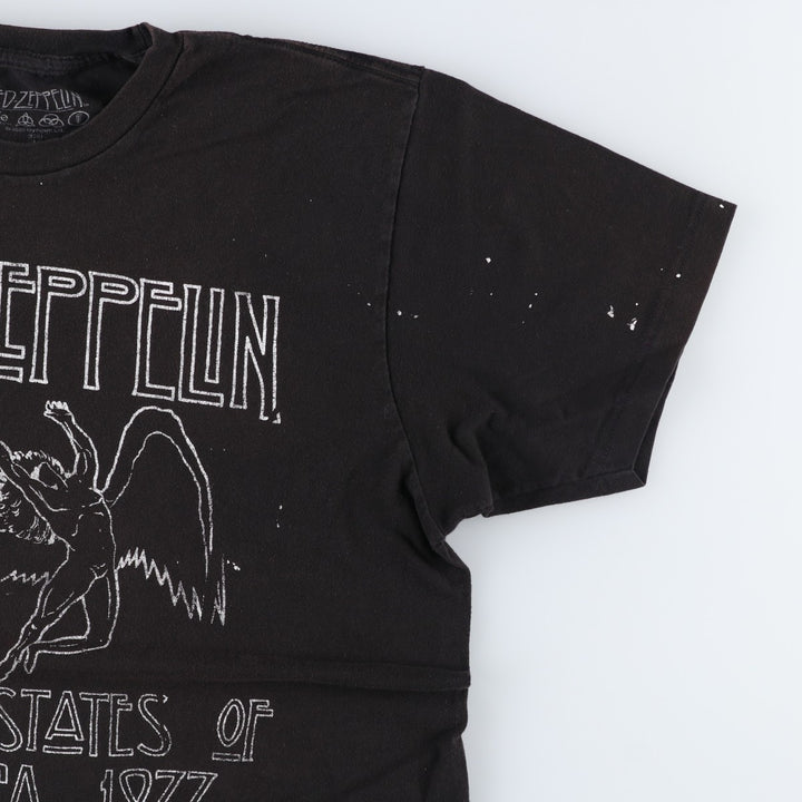 LED ZEPPELIN Led Zeppelin Band T-shirt Band T Men's L size cotton black type Vintage Second Hand