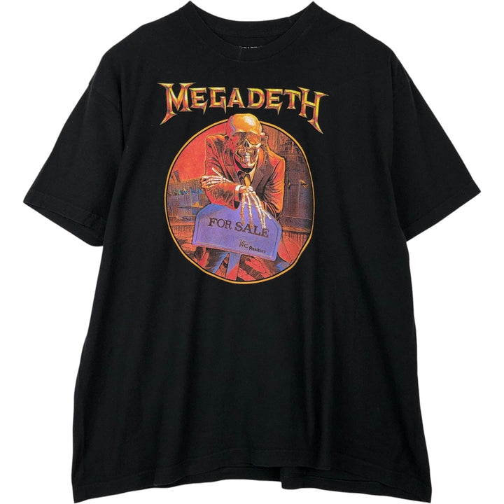 Big Size MEGADETH Band T-Shirt (Men's XXXL equivalent) cotton black type Vintage Second Hand
