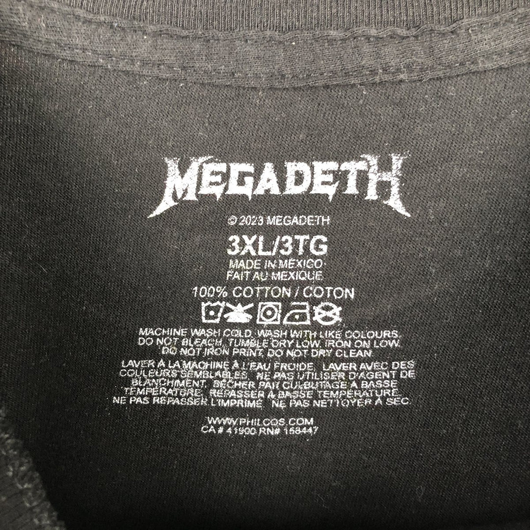 Big Size MEGADETH Band T-Shirt (Men's XXXL equivalent) cotton black type Vintage Second Hand