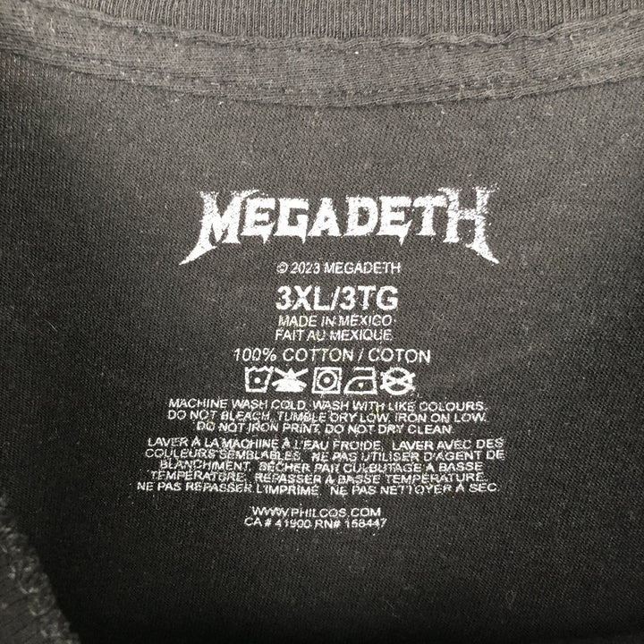 Big Size MEGADETH Band T-Shirt (Men's XXXL equivalent) cotton black type Vintage Second Hand
