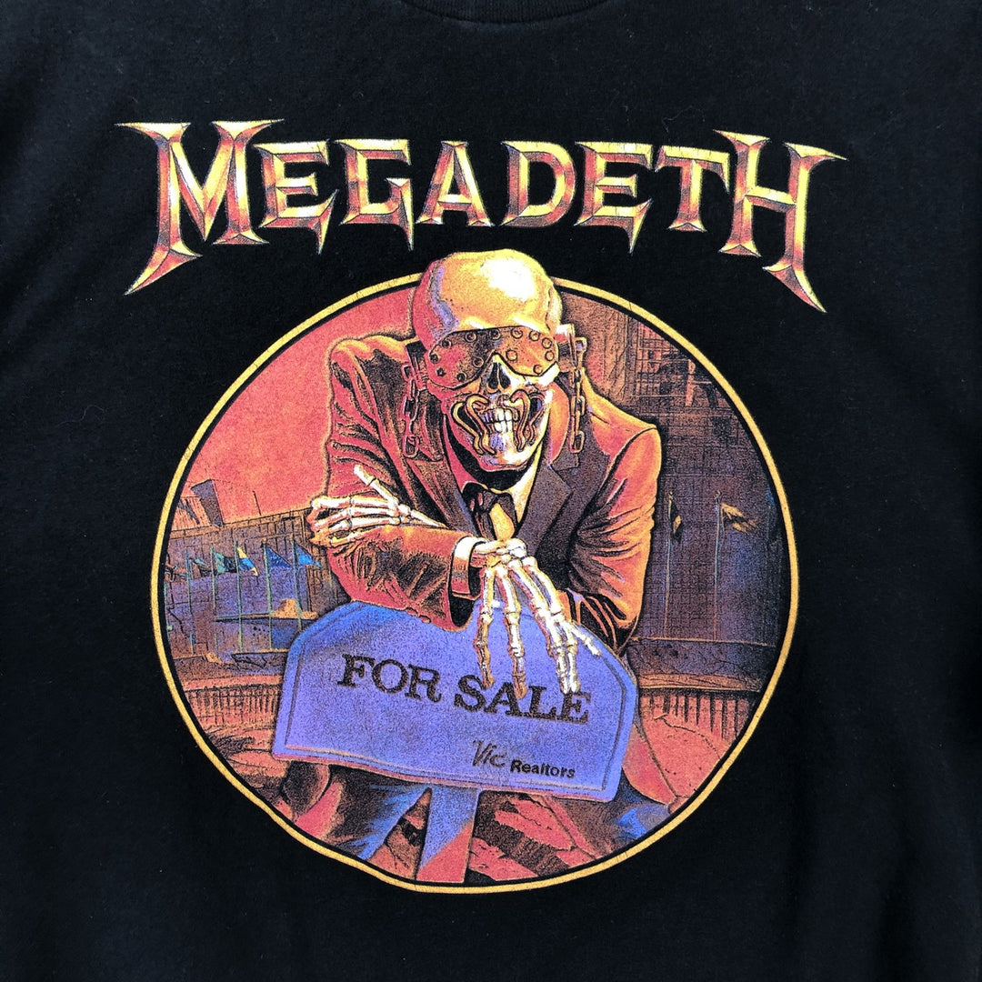 Big Size MEGADETH Band T-Shirt (Men's XXXL equivalent) cotton black type Vintage Second Hand