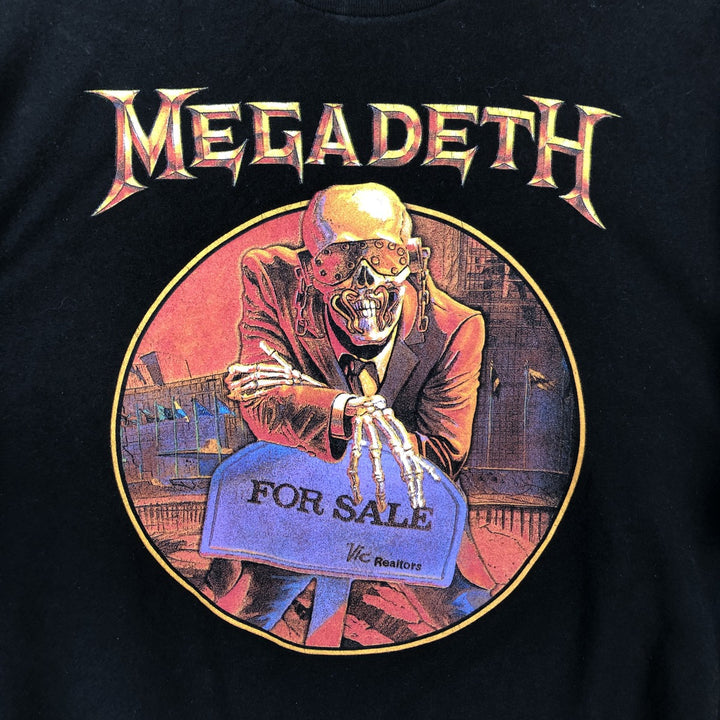 Big Size MEGADETH Band T-Shirt (Men's XXXL equivalent) cotton black type Vintage Second Hand