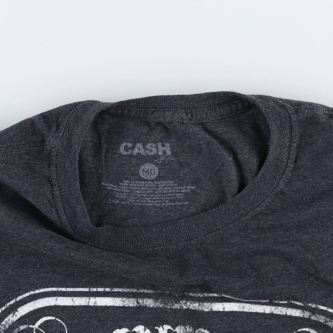 JOHNNY CASH Johnny Cash Band T-Shirt, Men's Medium cotton gray type Vintage Second Hand