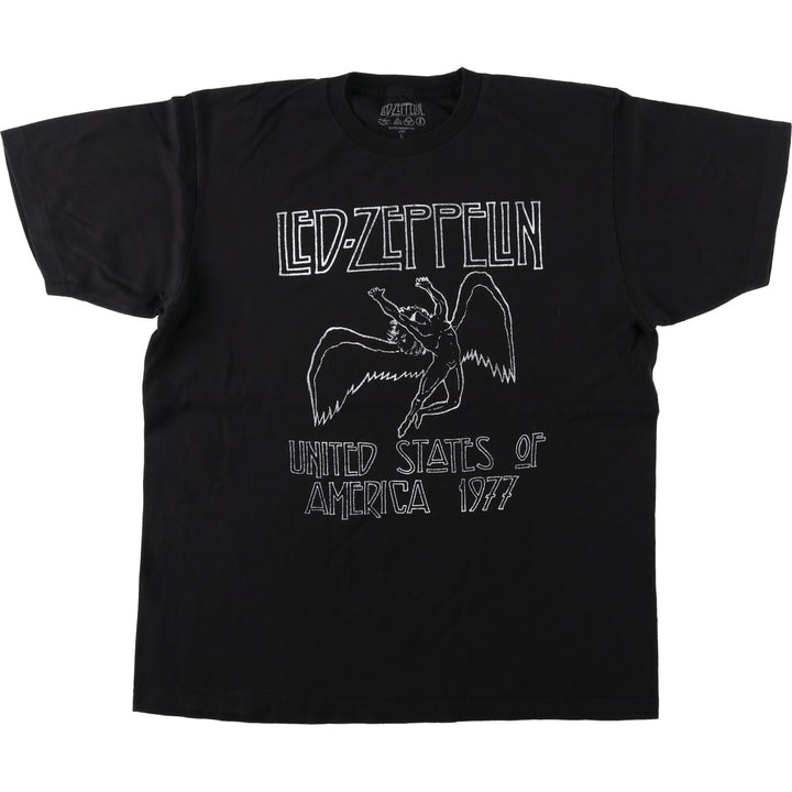 LED ZEPPELIN Led Zeppelin Band T-shirt Band T Men's L size cotton black type Vintage Second Hand
