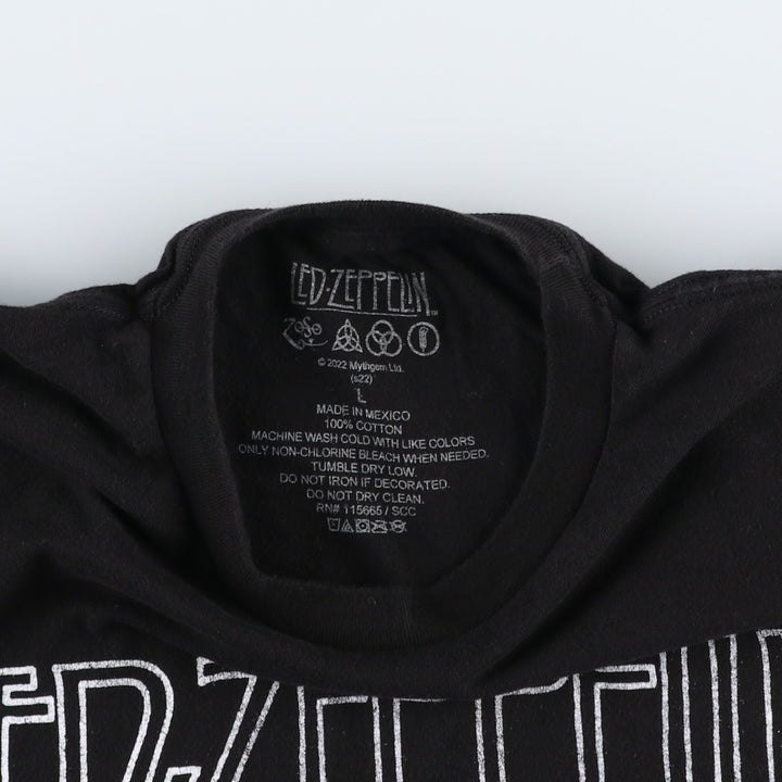LED ZEPPELIN Led Zeppelin Band T-shirt Band T Men's L size cotton black type Vintage Second Hand