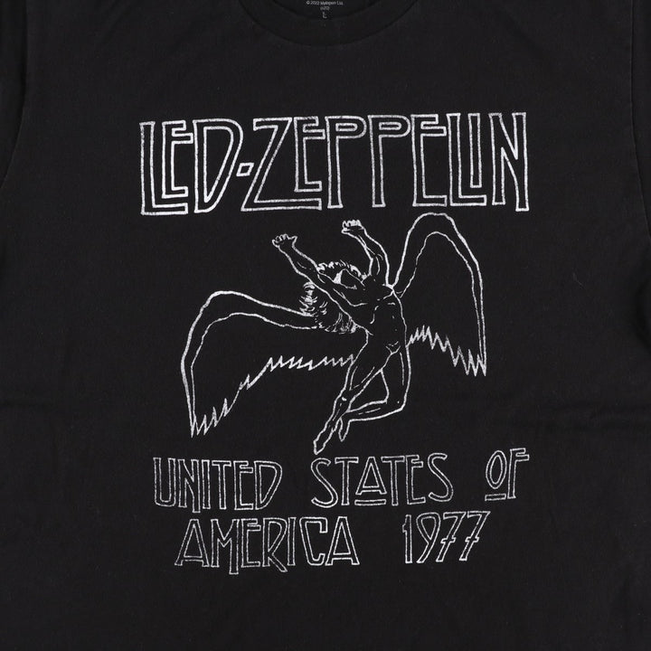 LED ZEPPELIN Led Zeppelin Band T-shirt Band T Men's L size cotton black type Vintage Second Hand