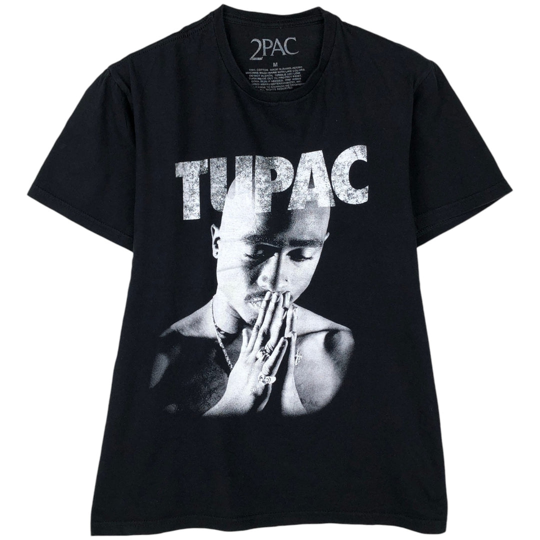 2pac rap t-shirt, men's size M cotton black type Vintage Second Hand