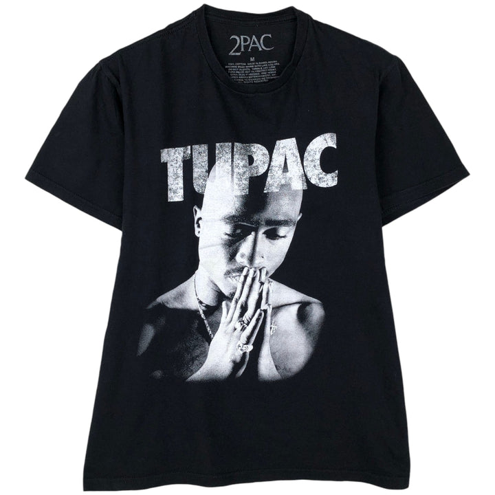 2pac rap t-shirt, men's size M cotton black type Vintage Second Hand