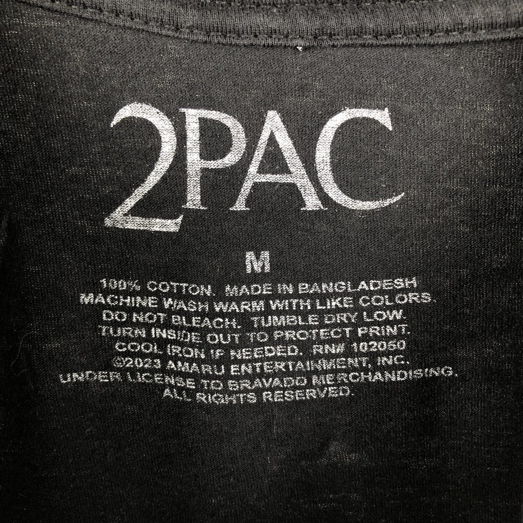 2pac rap t-shirt, men's size M cotton black type Vintage Second Hand