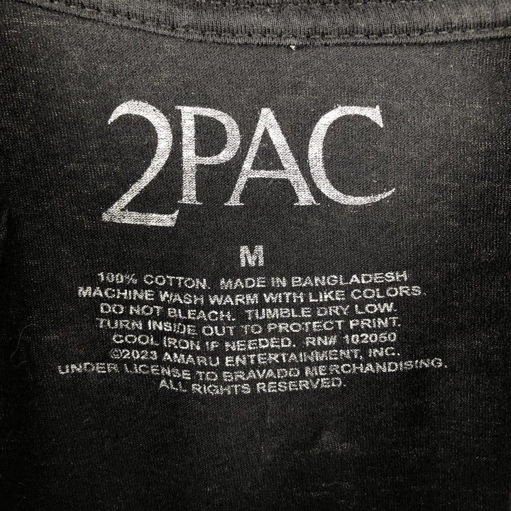 2pac rap t-shirt, men's size M cotton black type Vintage Second Hand