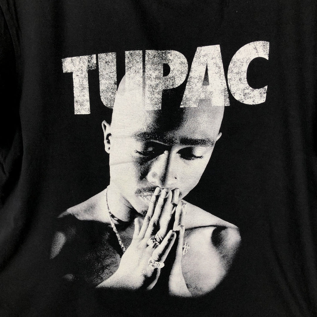 2pac rap t-shirt, men's size M cotton black type Vintage Second Hand