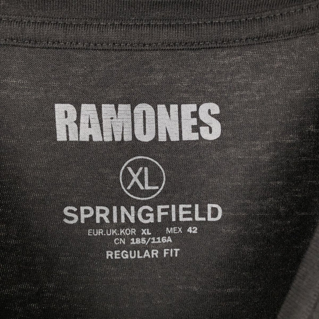 RAMONES Eagle Pattern Band T-Shirt (Men's XL equivalent) unclear black type Vintage Second Hand