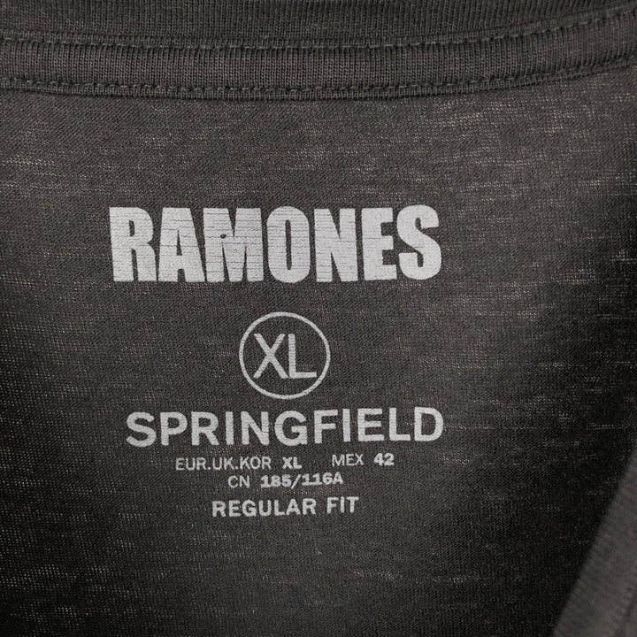 RAMONES Eagle Pattern Band T-Shirt (Men's XL equivalent) unclear black type Vintage Second Hand
