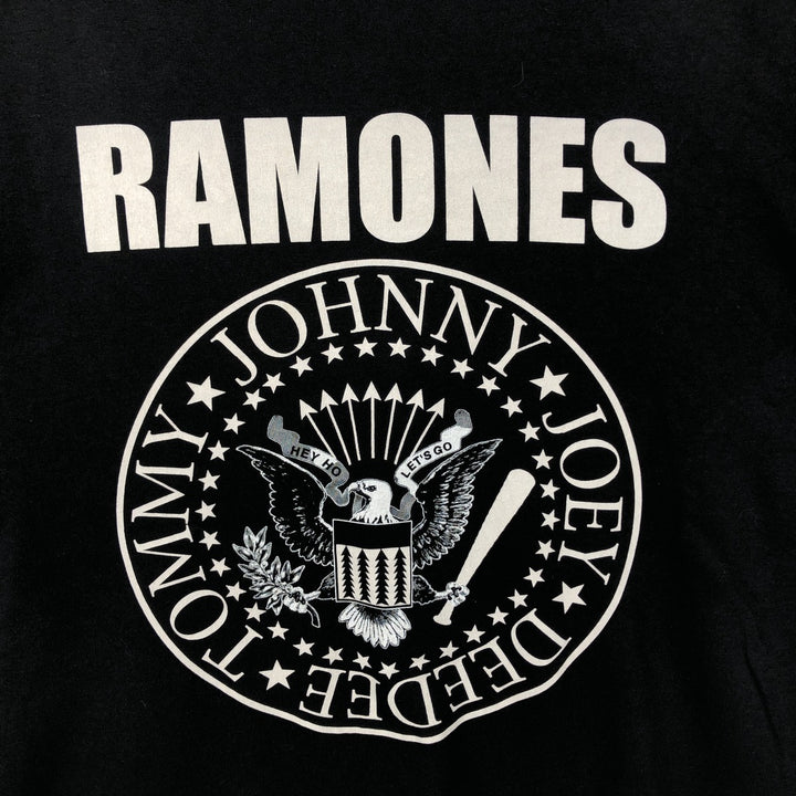 RAMONES Eagle Pattern Band T-Shirt (Men's XL equivalent) unclear black type Vintage Second Hand