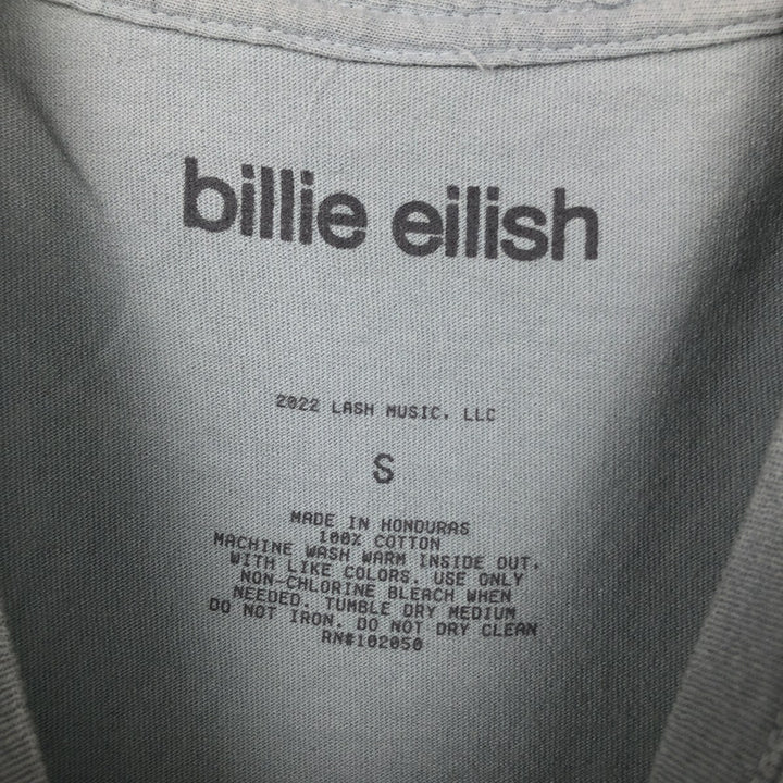 BILLIE EILISH Billie Eilish Band T-shirt Band T Men's S size cotton Blue type light blue Vintage Second Hand