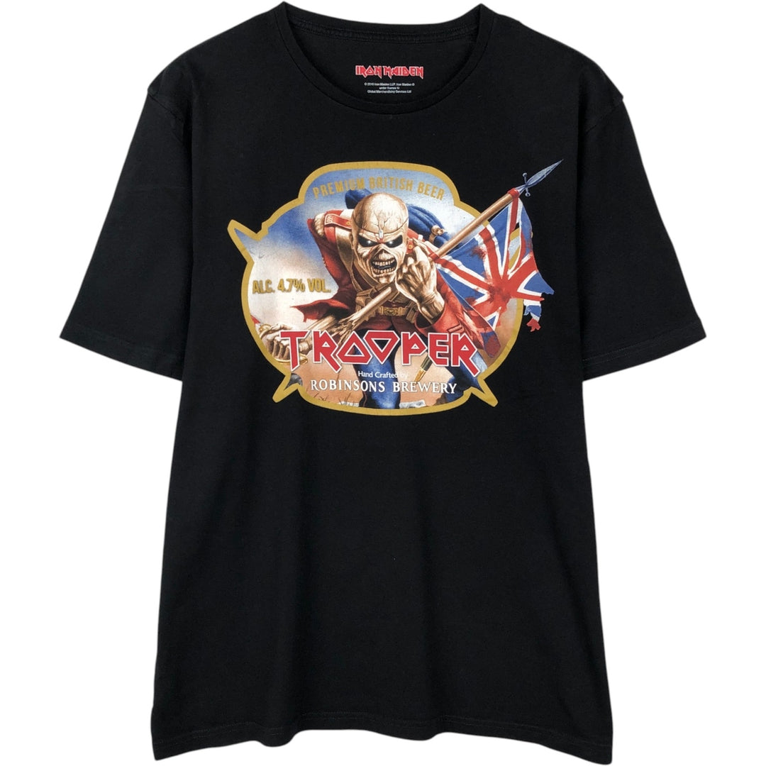 IRON MAIDEN Iron Maiden Band T-shirt Band T Men's L size cotton black type Vintage Second Hand