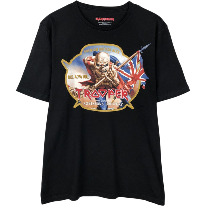 IRON MAIDEN Iron Maiden Band T-shirt Band T Men's L size cotton black type Vintage Second Hand