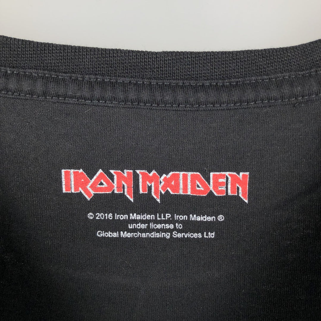 IRON MAIDEN Iron Maiden Band T-shirt Band T Men's L size cotton black type Vintage Second Hand