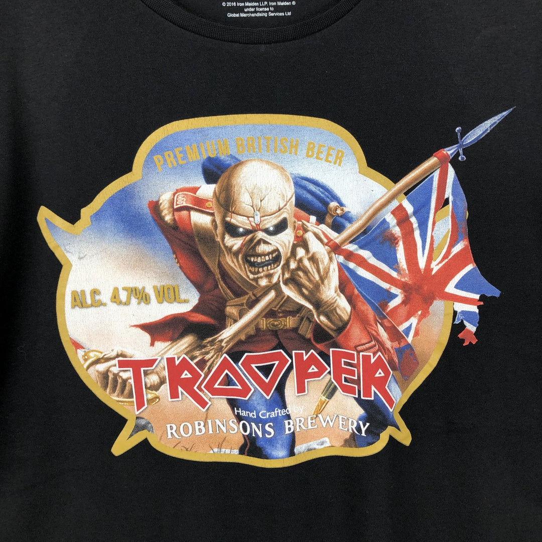 IRON MAIDEN Iron Maiden Band T-shirt Band T Men's L size cotton black type Vintage Second Hand
