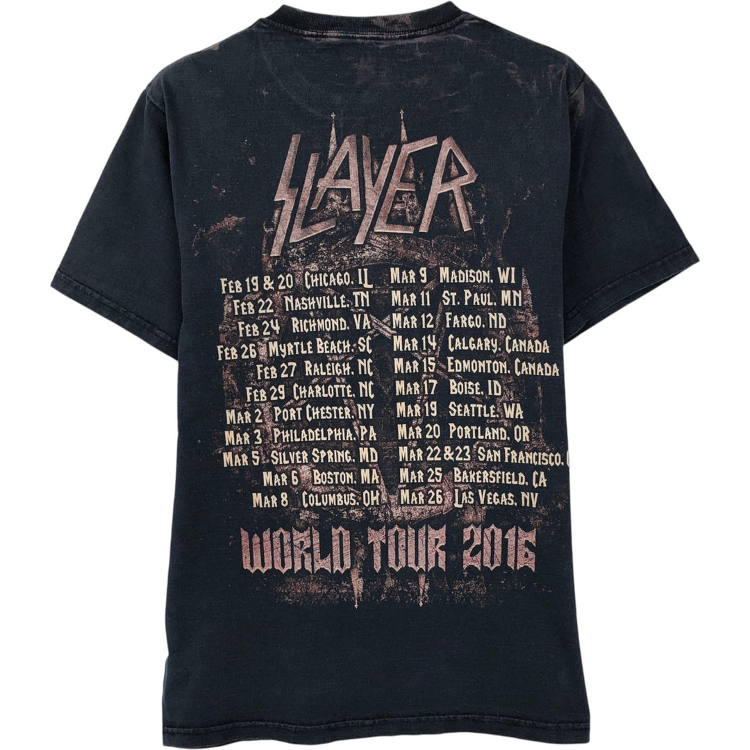 Fruit of the Loom LOFTEEZ HD Slayer Band T-Shirt (Men's Size S) cotton black type Vintage Second Hand