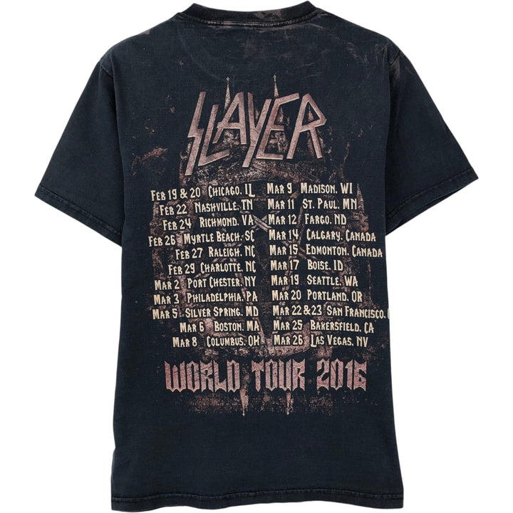 Fruit of the Loom LOFTEEZ HD Slayer Band T-Shirt (Men's Size S) cotton black type Vintage Second Hand