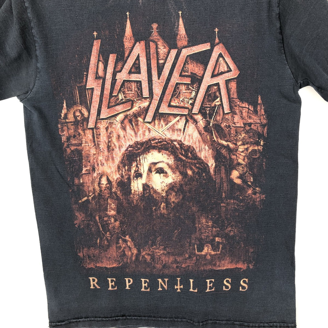 Fruit of the Loom LOFTEEZ HD Slayer Band T-Shirt (Men's Size S) cotton black type Vintage Second Hand