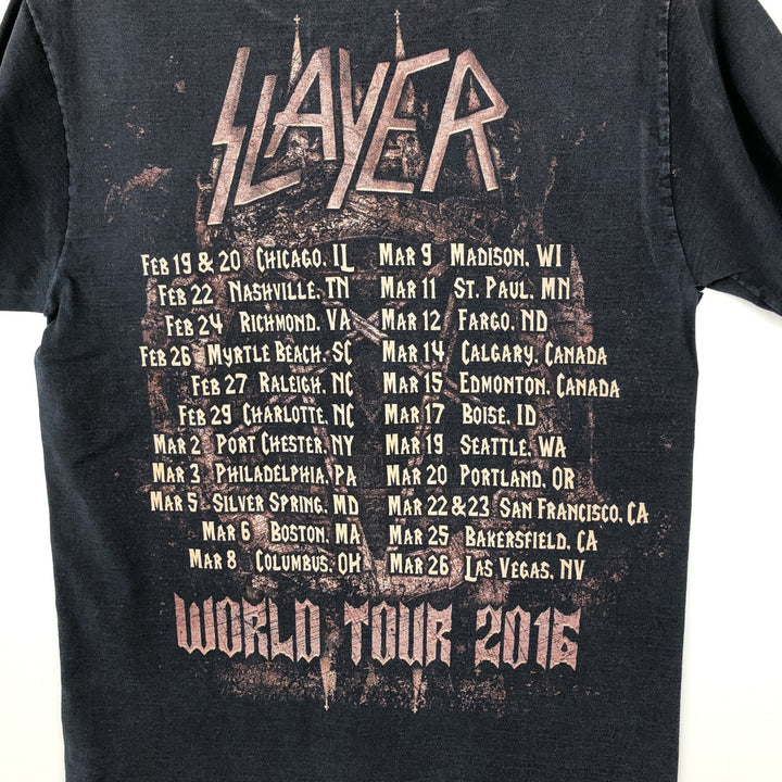 Fruit of the Loom LOFTEEZ HD Slayer Band T-Shirt (Men's Size S) cotton black type Vintage Second Hand