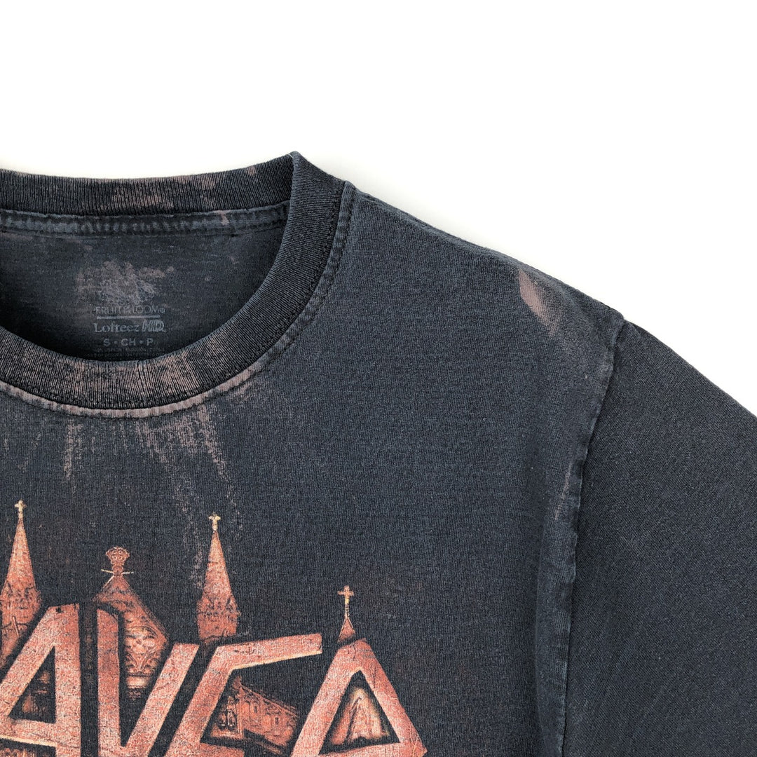 Fruit of the Loom LOFTEEZ HD Slayer Band T-Shirt (Men's Size S) cotton black type Vintage Second Hand