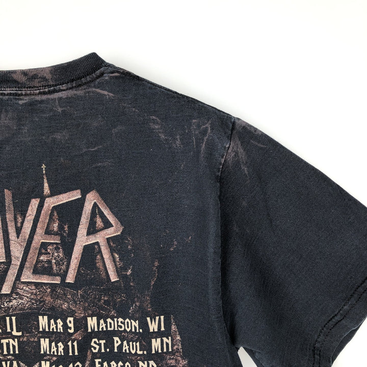Fruit of the Loom LOFTEEZ HD Slayer Band T-Shirt (Men's Size S) cotton black type Vintage Second Hand