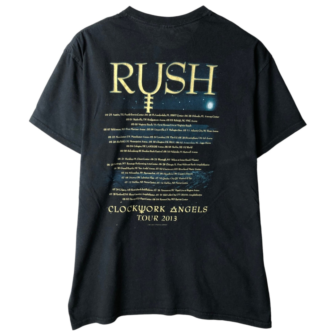 Gildan RUSH Band T-shirt, Men's Size L (approx.) cotton black type Vintage Second Hand