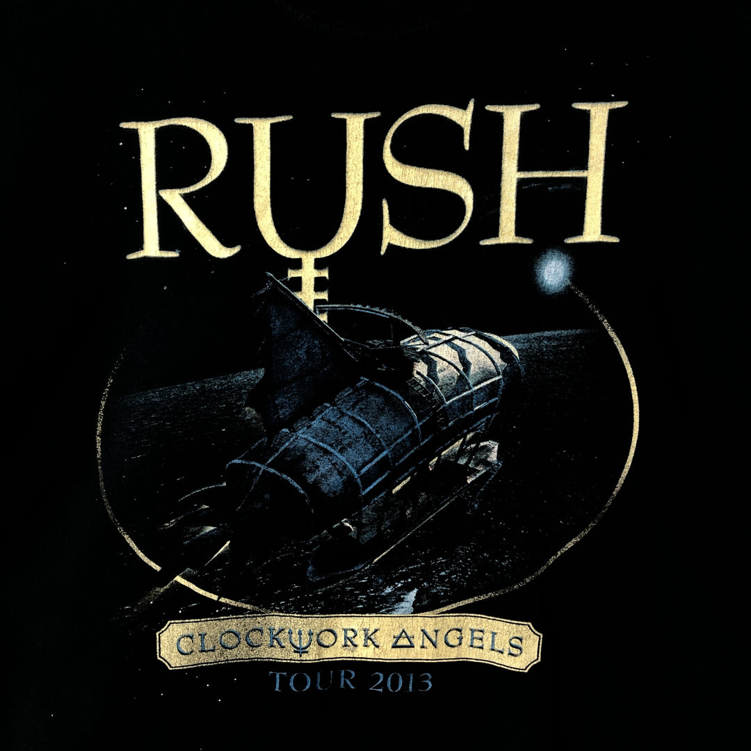Gildan RUSH Band T-shirt, Men's Size L (approx.) cotton black type Vintage Second Hand