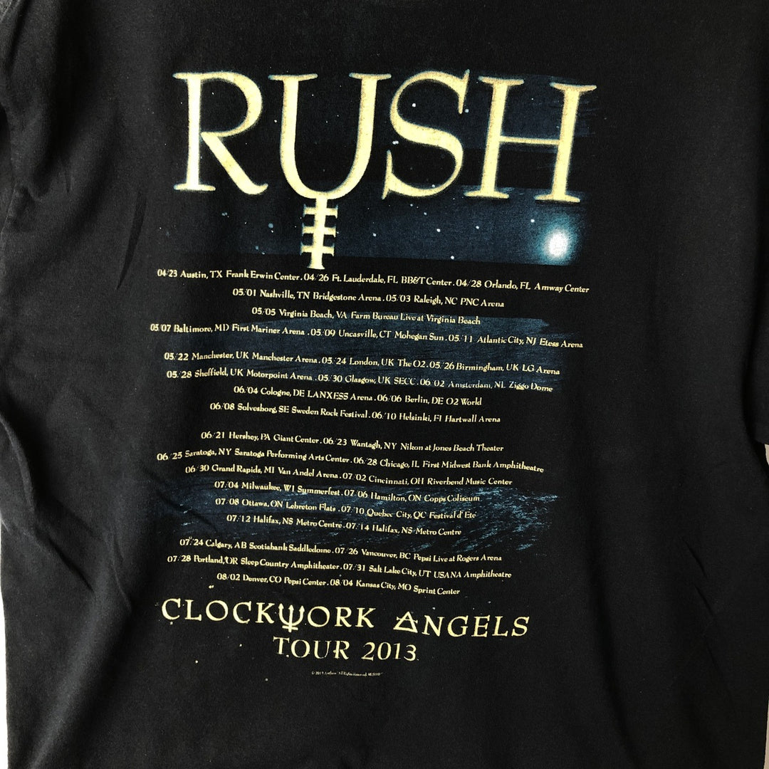 Gildan RUSH Band T-shirt, Men's Size L (approx.) cotton black type Vintage Second Hand