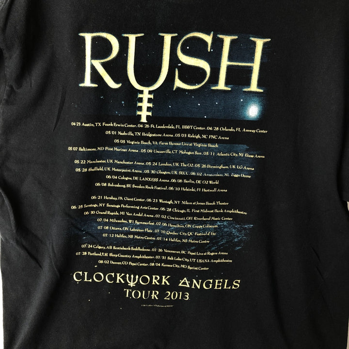 Gildan RUSH Band T-shirt, Men's Size L (approx.) cotton black type Vintage Second Hand