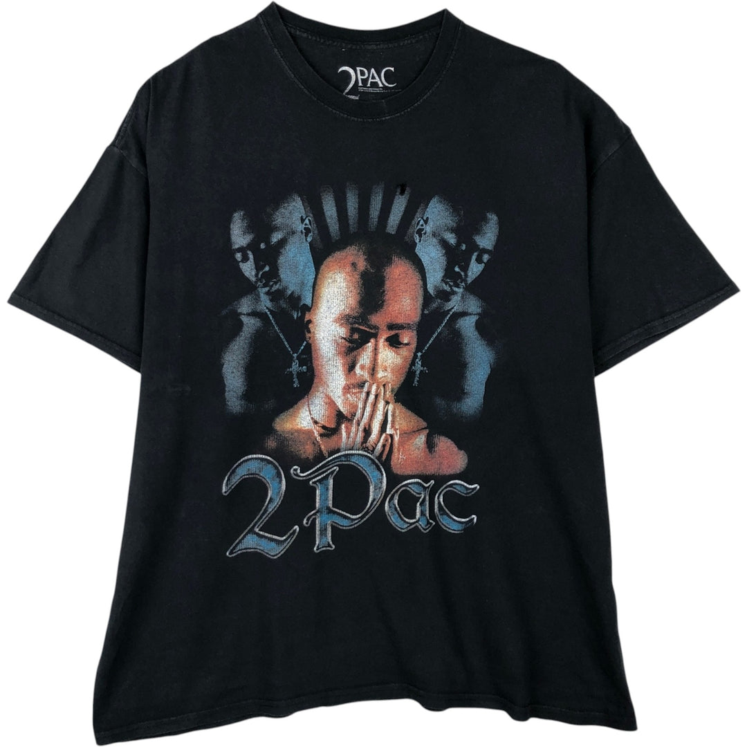 2pac rap t-shirt, men's XL size unclear black type Vintage Second Hand