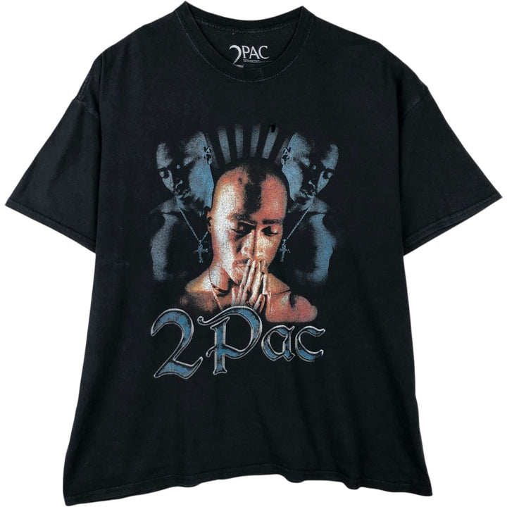 2pac rap t-shirt, men's XL size unclear black type Vintage Second Hand