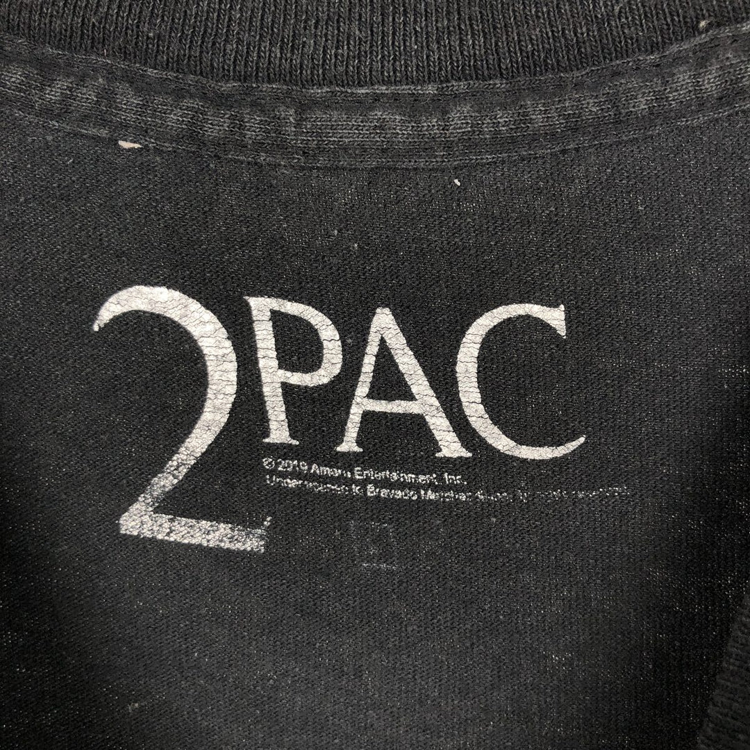 2pac rap t-shirt, men's XL size unclear black type Vintage Second Hand