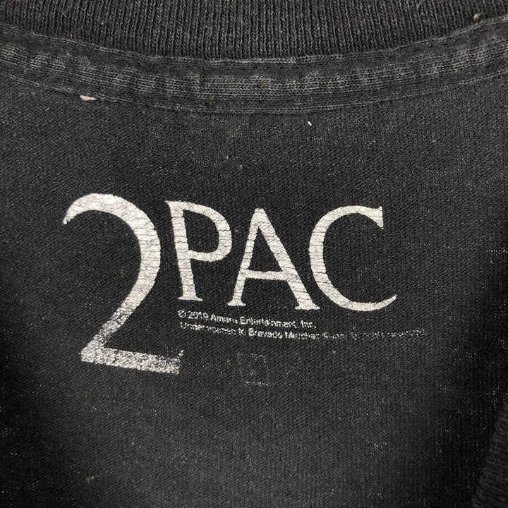 2pac rap t-shirt, men's XL size unclear black type Vintage Second Hand