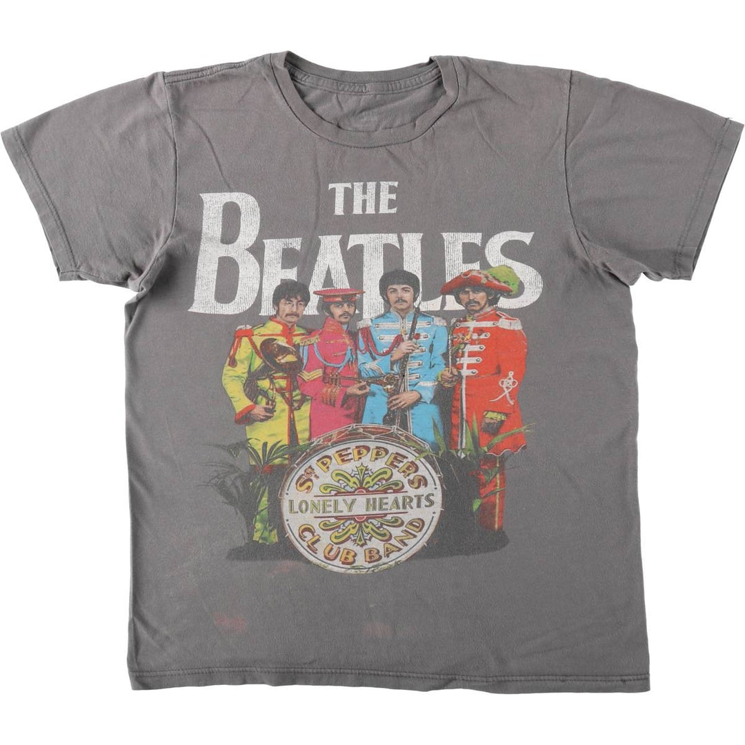 THE BEATLES Band T-shirt, Men's M size unclear gray type Vintage Second Hand