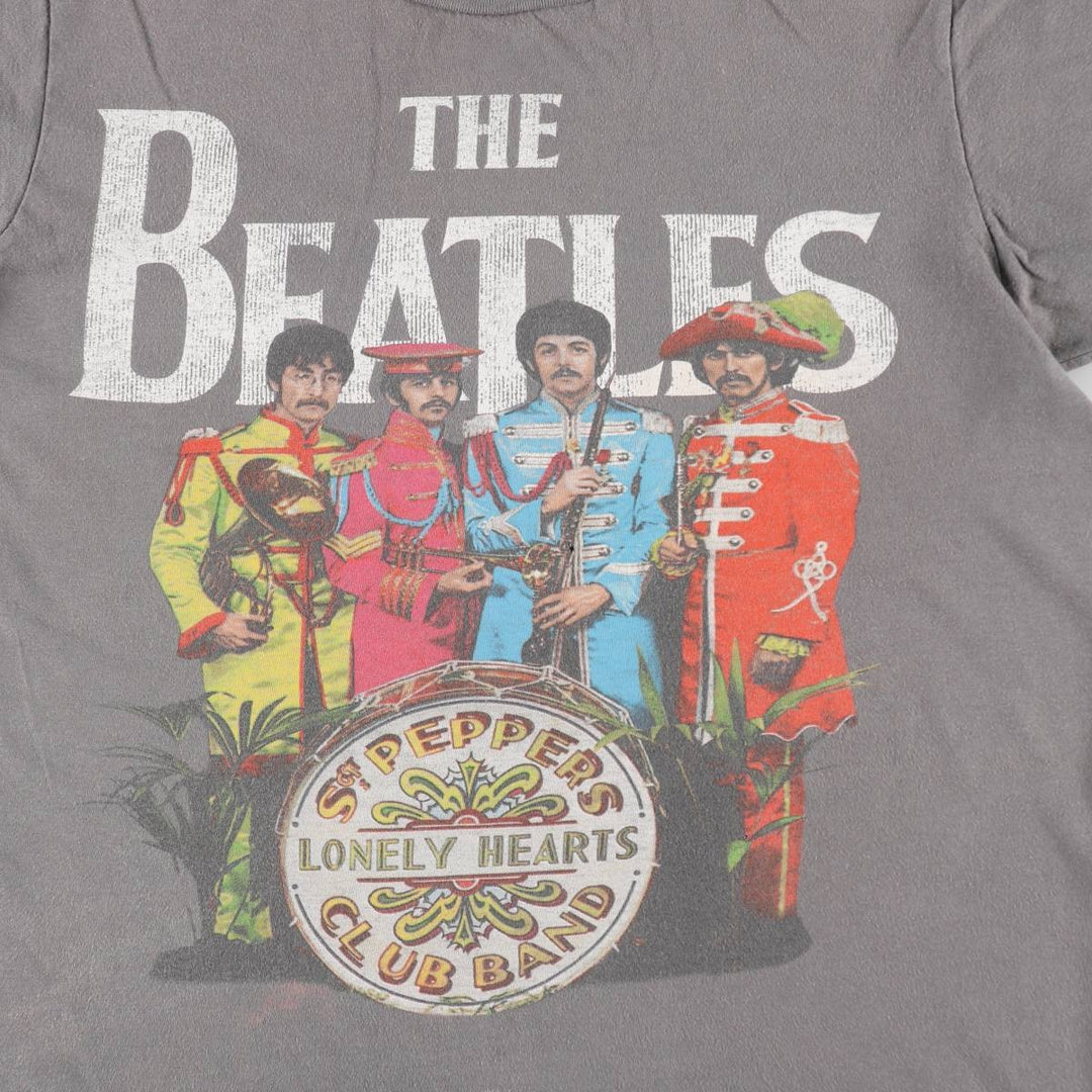 THE BEATLES Band T-shirt, Men's M size unclear gray type Vintage Second Hand