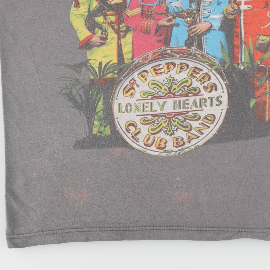 THE BEATLES Band T-shirt, Men's M size unclear gray type Vintage Second Hand