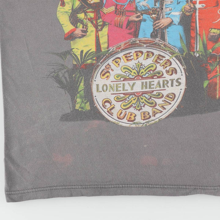THE BEATLES Band T-shirt, Men's M size unclear gray type Vintage Second Hand
