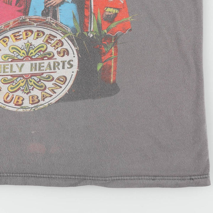 THE BEATLES Band T-shirt, Men's M size unclear gray type Vintage Second Hand