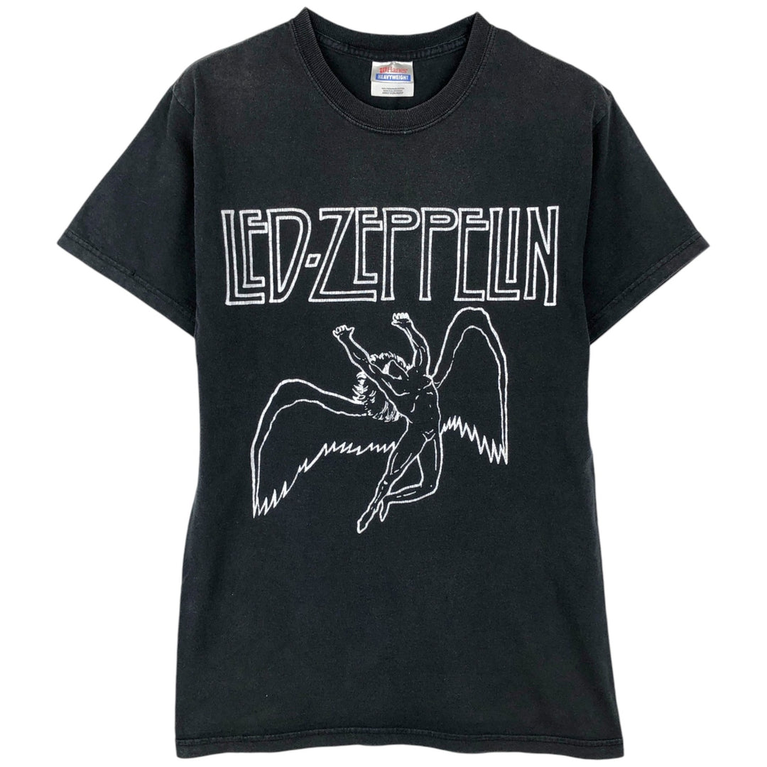 Hanes LED ZEPPELIN Band T-Shirt (Men's Size S) cotton black type Vintage Second Hand