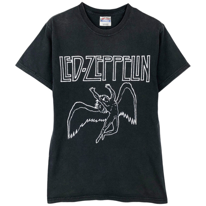 Hanes LED ZEPPELIN Band T-Shirt (Men's Size S) cotton black type Vintage Second Hand