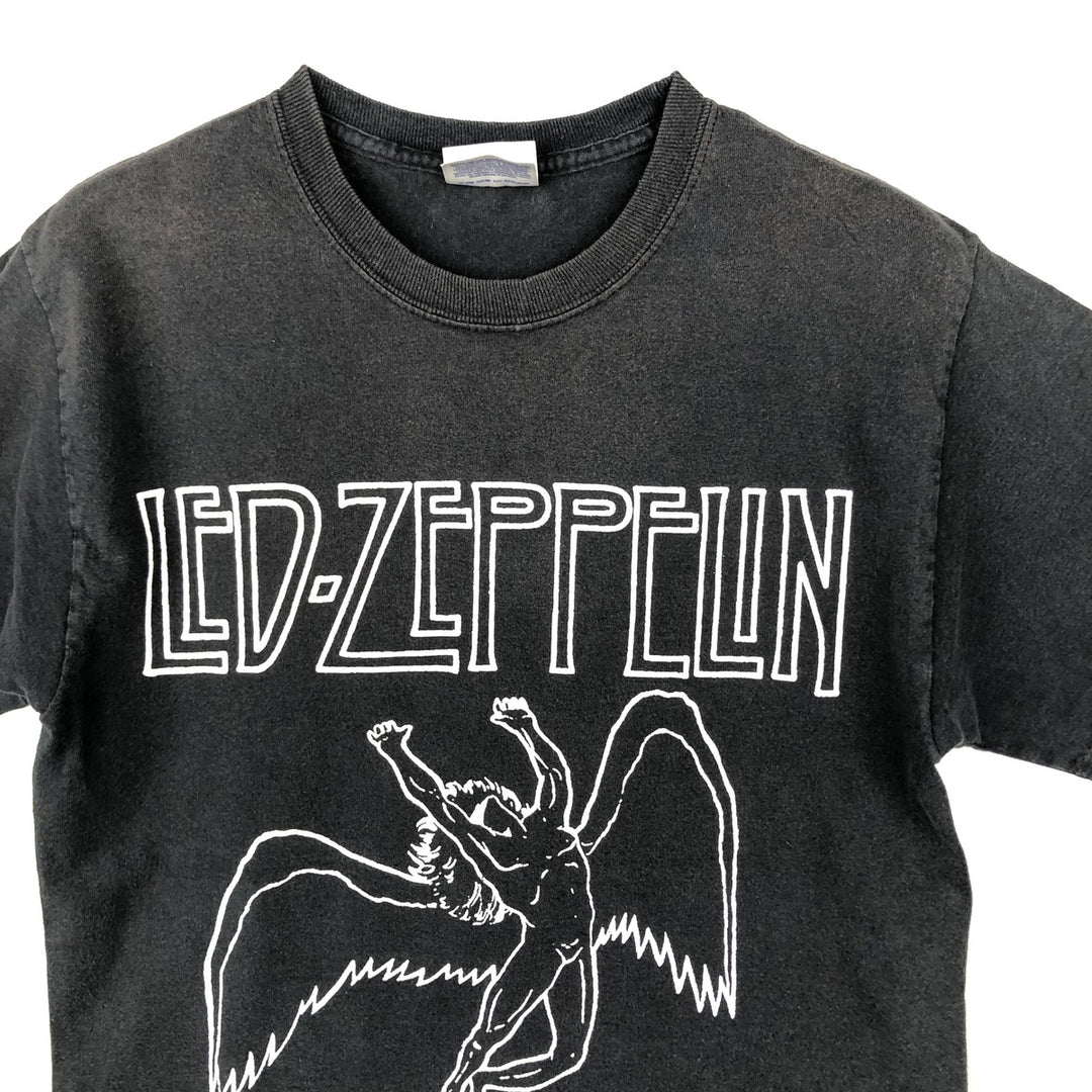 Hanes LED ZEPPELIN Band T-Shirt (Men's Size S) cotton black type Vintage Second Hand