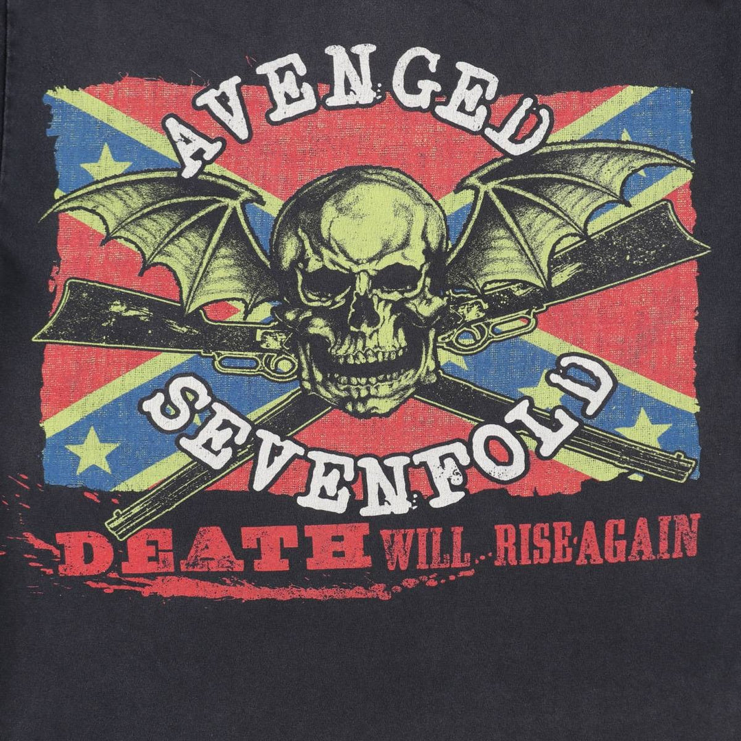 ALSTYLE AVENGED SEVENFOLD Skull Pattern Band T-Shirt (Men's Size M) cotton black type Vintage Second Hand
