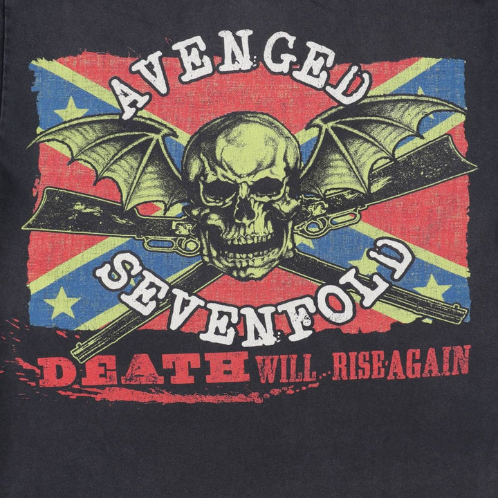 ALSTYLE AVENGED SEVENFOLD Skull Pattern Band T-Shirt (Men's Size M) cotton black type Vintage Second Hand