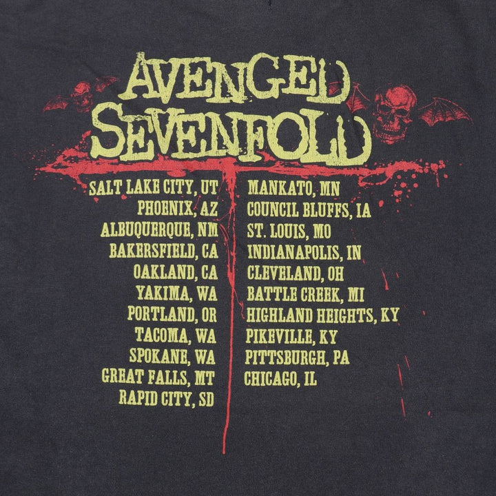 ALSTYLE AVENGED SEVENFOLD Skull Pattern Band T-Shirt (Men's Size M) cotton black type Vintage Second Hand