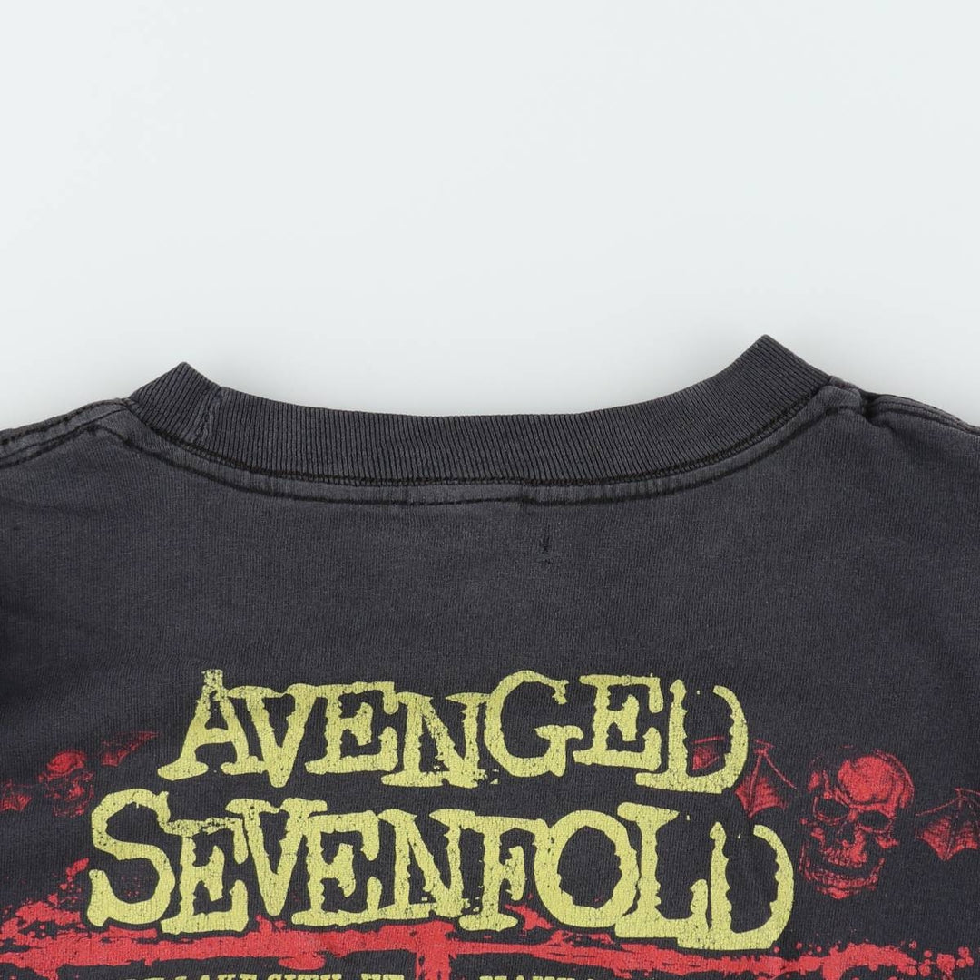 ALSTYLE AVENGED SEVENFOLD Skull Pattern Band T-Shirt (Men's Size M) cotton black type Vintage Second Hand